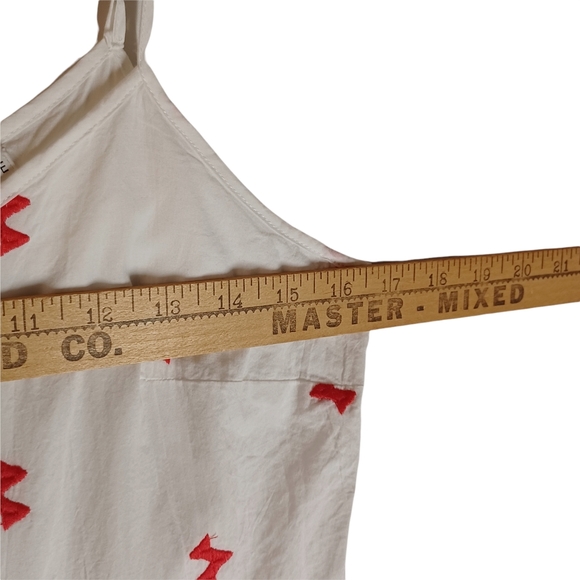 SPIRIT OF GRACE Arlaine Red Embroidered Lightning Bolt Print White Midi Dress M - Picture 10 of 10